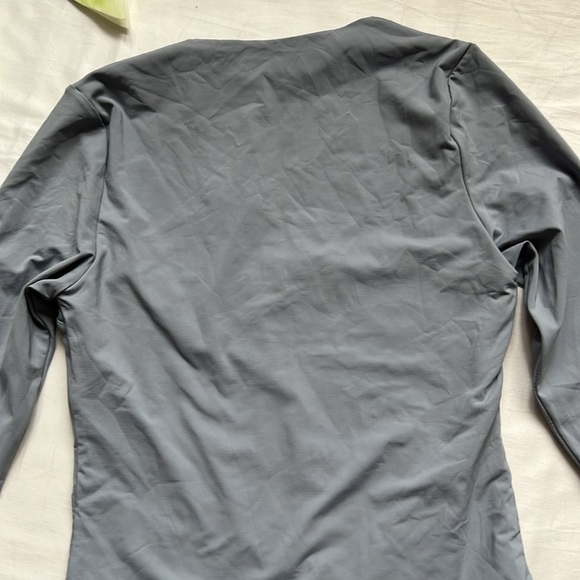 NWT QINSEN Square Neck Long Sleeve Double Lined Bodysuit - Picture 10 of 10